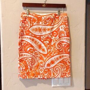 J. Crew Paisley Pencil Skirt